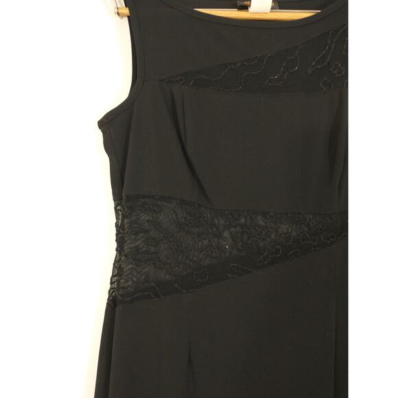 Vintage Alchemy NY Y2K Black Mesh Cutout Maxi Dress Size 12 NWT Goth Grunge 90s - Picture 7 of 11